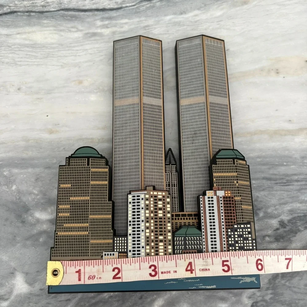 Shelia's Heart Of The City World Trade Center Twin Towers 3D Wood Shelf Sitter